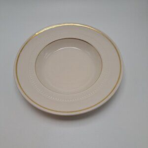 Syracuse China Rimmed Soup Bowl Gold Trim 9inch